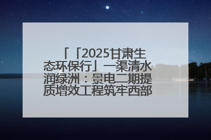 「2025甘肃生态环保行」一渠清水润绿洲：景电二期提质增效工程筑牢西部生态安全屏障