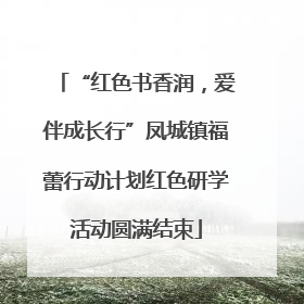 “红色书香润，爱伴成长行”凤城镇福蕾行动计划红色研学活动圆满结束