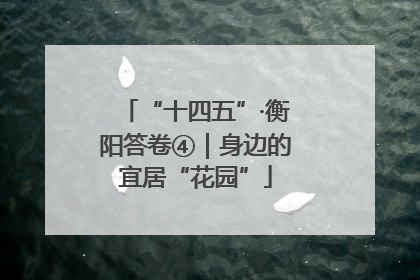 “十四五”·衡阳答卷④｜身边的宜居“花园”