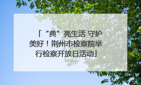 “典”亮生活 守护美好！荆州市检察院举行检察开放日活动