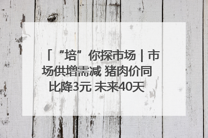 “培”你探市场｜市场供增需减 猪肉价同比降3元 未来40天便宜猪肉敞开吃