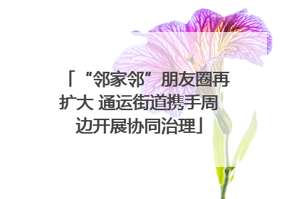“邻家邻”朋友圈再扩大 通运街道携手周边开展协同治理