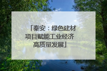秦安：绿色建材项目赋能工业经济高质量发展