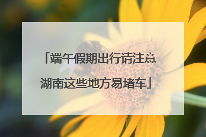 端午假期出行请注意 湖南这些地方易堵车