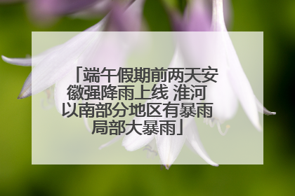 端午假期前两天安徽强降雨上线 淮河以南部分地区有暴雨局部大暴雨