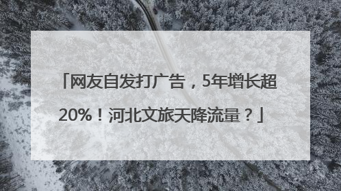 网友自发打广告，5年增长超20%！河北文旅天降流量？