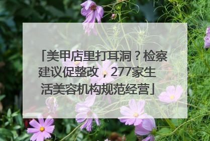 美甲店里打耳洞？检察建议促整改，277家生活美容机构规范经营