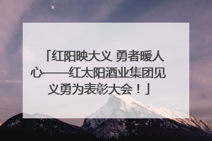红阳映大义 勇者暖人心——红太阳酒业集团见义勇为表彰大会！