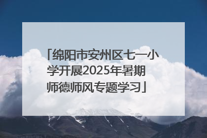 绵阳市安州区七一小学开展2025年暑期师德师风专题学习