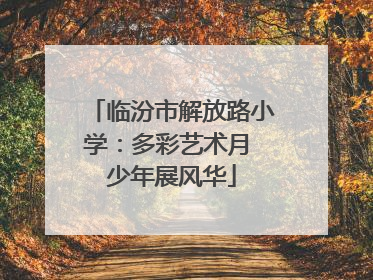 临汾市解放路小学：多彩艺术月 少年展风华