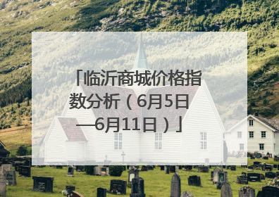 临沂商城价格指数分析（6月5日—6月11日）
