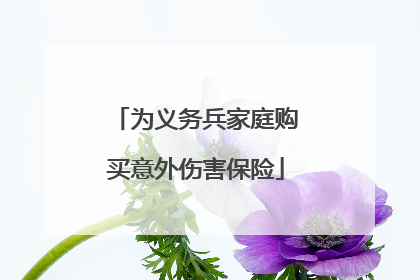 为义务兵家庭购买意外伤害保险