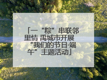 一“粽”串联邻里情 禹城市开展“我们的节日·端午”主题活动