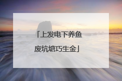 上发电下养鱼 废坑塘巧生金