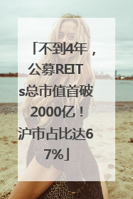 不到4年，公募REITs总市值首破2000亿！沪市占比达67%