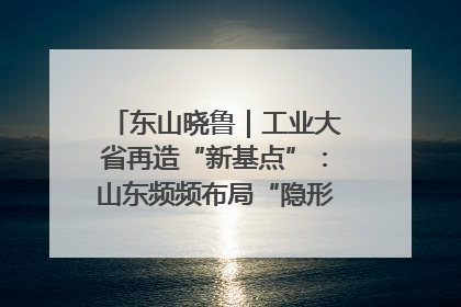 东山晓鲁｜工业大省再造“新基点”：山东频频布局“隐形冠军”背后