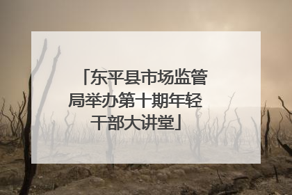 东平县市场监管局举办第十期年轻干部大讲堂