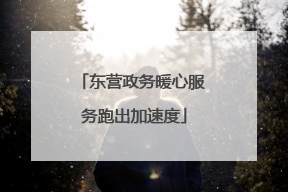 东营政务暖心服务跑出加速度
