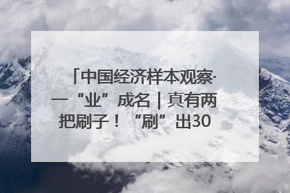 中国经济样本观察·一“业”成名｜真有两把刷子！“刷”出30亿级“颜值经济”