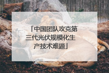 中国团队攻克第三代光伏规模化生产技术难题