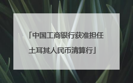 中国工商银行获准担任土耳其人民币清算行