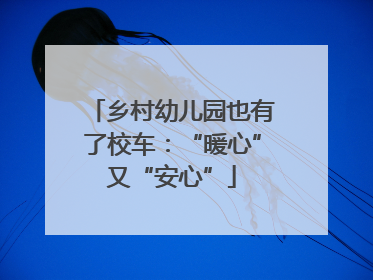 乡村幼儿园也有了校车：“暖心”又“安心”