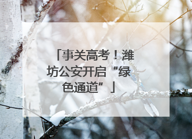 事关高考！潍坊公安开启“绿色通道”
