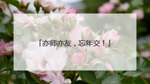 亦师亦友，忘年交！