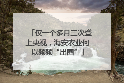 仅一个多月三次登上央视，海安农业何以频频“出圈”