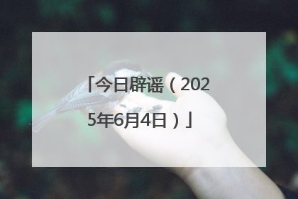 今日辟谣（2025年6月4日）