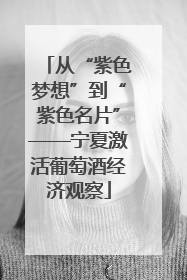 从“紫色梦想”到“紫色名片”——宁夏激活葡萄酒经济观察