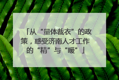 从“量体裁衣”的政策，感受济南人才工作的“精”与“暖”
