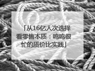 从16亿人次选择看零售本质：鸣鸣很忙的质价比实践