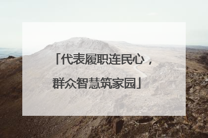 代表履职连民心，群众智慧筑家园