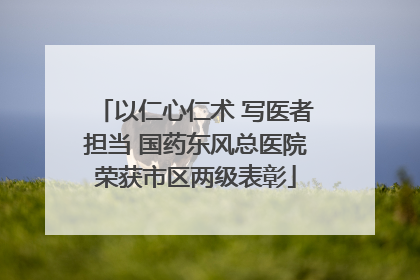以仁心仁术 写医者担当 国药东风总医院荣获市区两级表彰