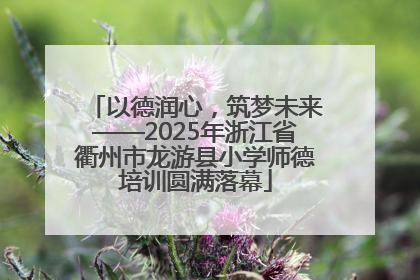 以德润心，筑梦未来——2025年浙江省衢州市龙游县小学师德培训圆满落幕