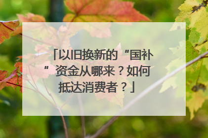 以旧换新的“国补”资金从哪来？如何抵达消费者？