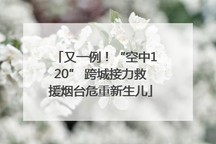 又一例！“空中120” 跨城接力救援烟台危重新生儿