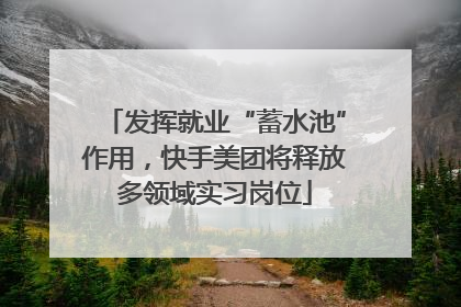 发挥就业“蓄水池”作用，快手美团将释放多领域实习岗位