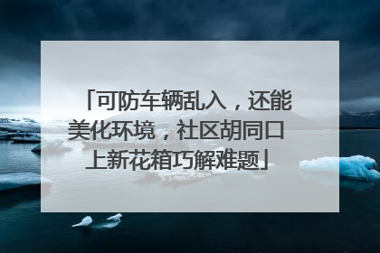 可防车辆乱入，还能美化环境，社区胡同口上新花箱巧解难题