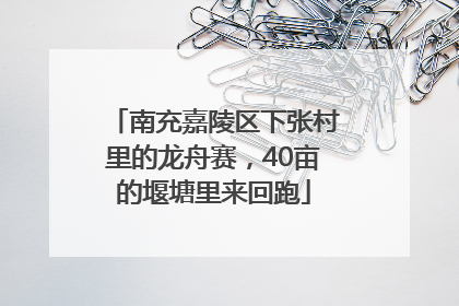 南充嘉陵区下张村里的龙舟赛，40亩的堰塘里来回跑