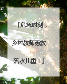 危急时刻，乡村教师勇救落水儿童！