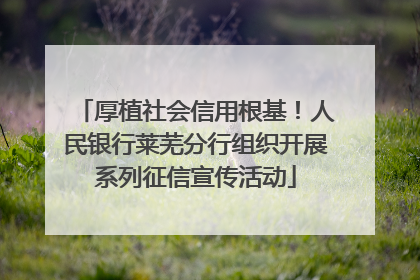 厚植社会信用根基！人民银行莱芜分行组织开展系列征信宣传活动