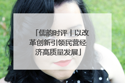 儒韵时评丨以改革创新引领民营经济高质量发展