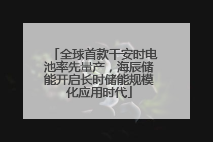 全球首款千安时电池率先量产，海辰储能开启长时储能规模化应用时代