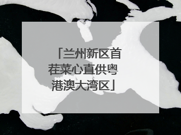 兰州新区首茬菜心直供粤港澳大湾区