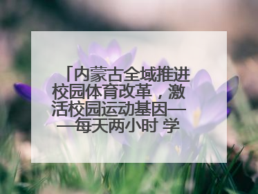 内蒙古全域推进校园体育改革，激活校园运动基因——每天两小时 学生壮筋骨
