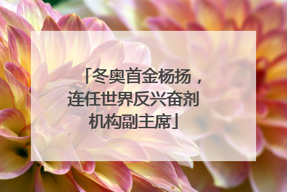 冬奥首金杨扬，连任世界反兴奋剂机构副主席
