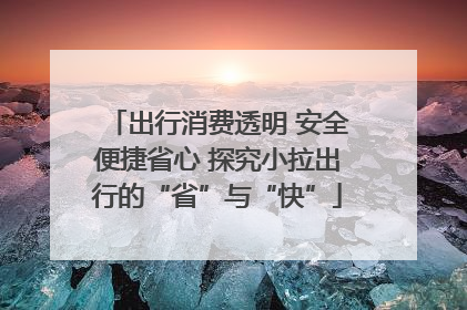 出行消费透明 安全便捷省心 探究小拉出行的“省”与“快”
