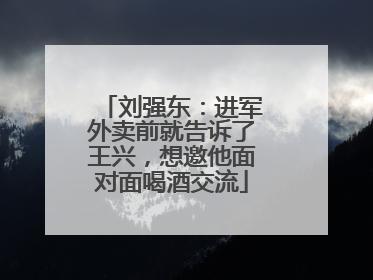 刘强东：进军外卖前就告诉了王兴，想邀他面对面喝酒交流